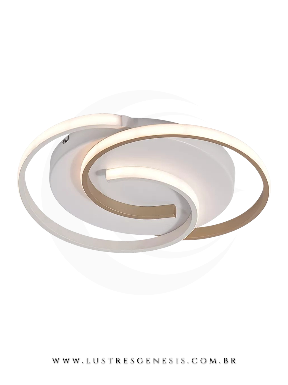Luminária Plafon Contemporâneo LED DCX02905 Dourado 40x40cm Bivolt, Sala de Jantar, Quartos, Cozinha, Banheiro, Mesa Área Gourmet